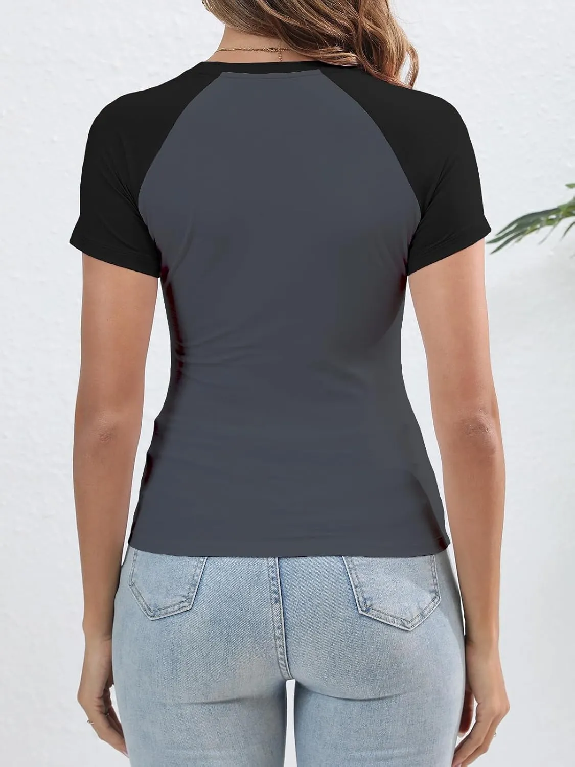 Abardsion Trendy Baby Tees for Women Y2K Shirts Cute Short Sleeve Crewneck Slim Fit Going Out Tops
