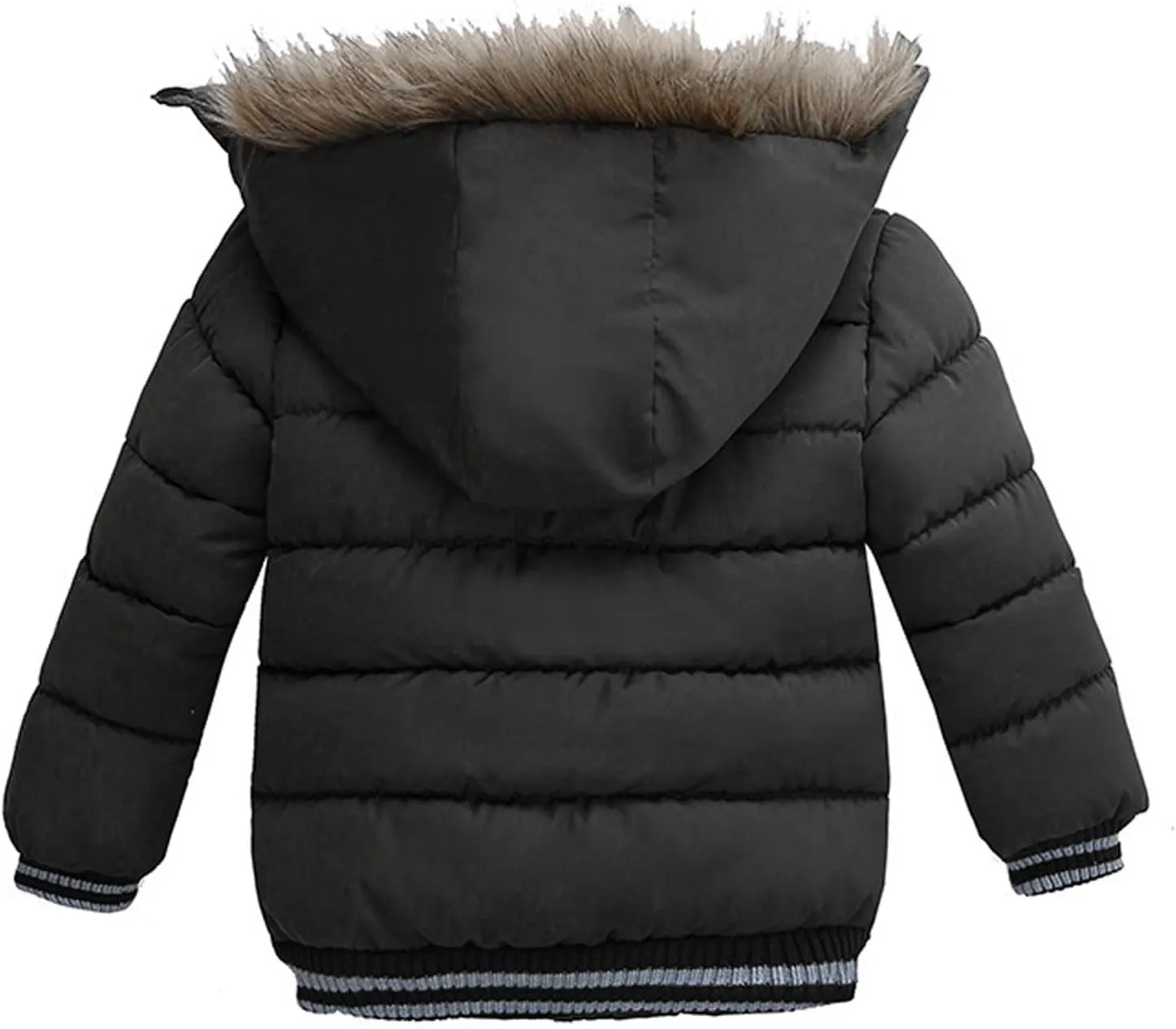 Boys Ski Jacket Toddler's Winter Parka Coat Fur Collar Hood Fleece Lined Puffer Jacket Padded Down Coat Snow Jacket