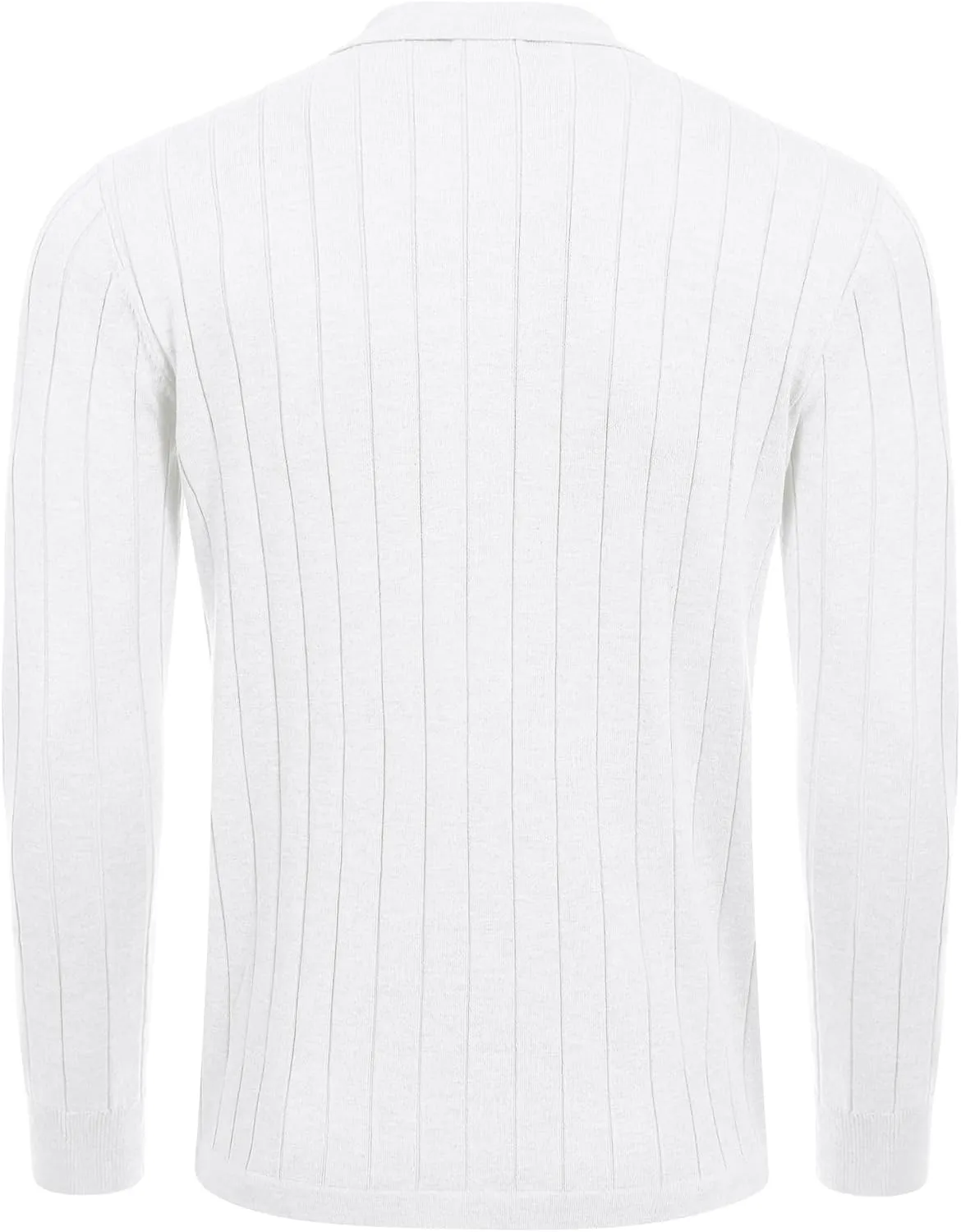 COOFANDY Men's Casual Knit Polo Shirts Long Sleeve Button Down Sweater Polo Ribbed Cardigan Sweater with Pocket