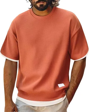 CRNTCEM Mens Crew Neck Oversized Workout T Shirts Loose Fit Athletic Running Streetwear Tees Summer Short Sleeve T-Shirts