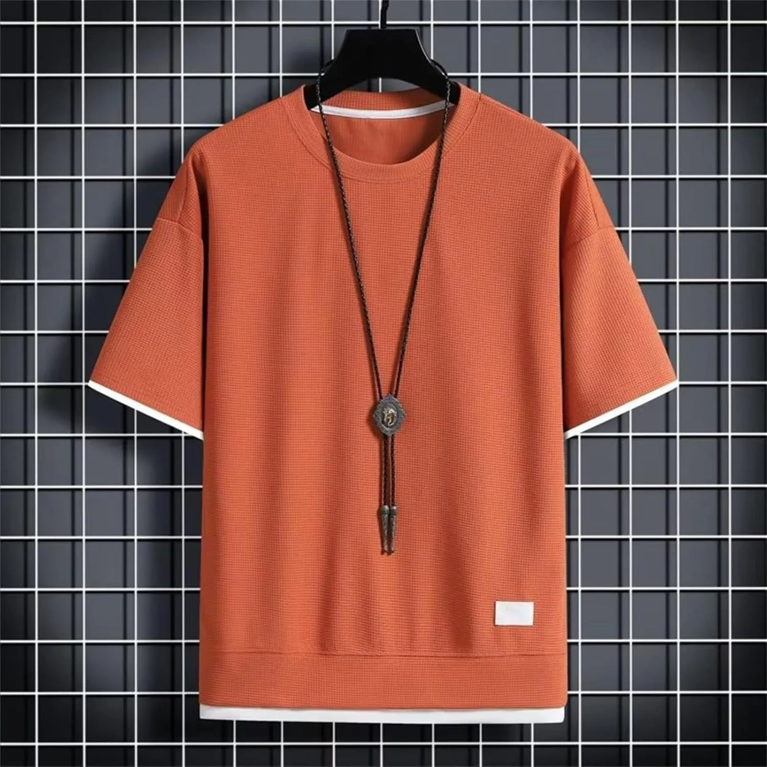CRNTCEM Mens Crew Neck Oversized Workout T Shirts Loose Fit Athletic Running Streetwear Tees Summer Short Sleeve T-Shirts
