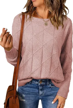 EVALESS Casual Crewneck Sweaters for Women Fall Spring 2025 Lightweight Long Batwing Sleeve Pullover Sweaters Tops Clothes