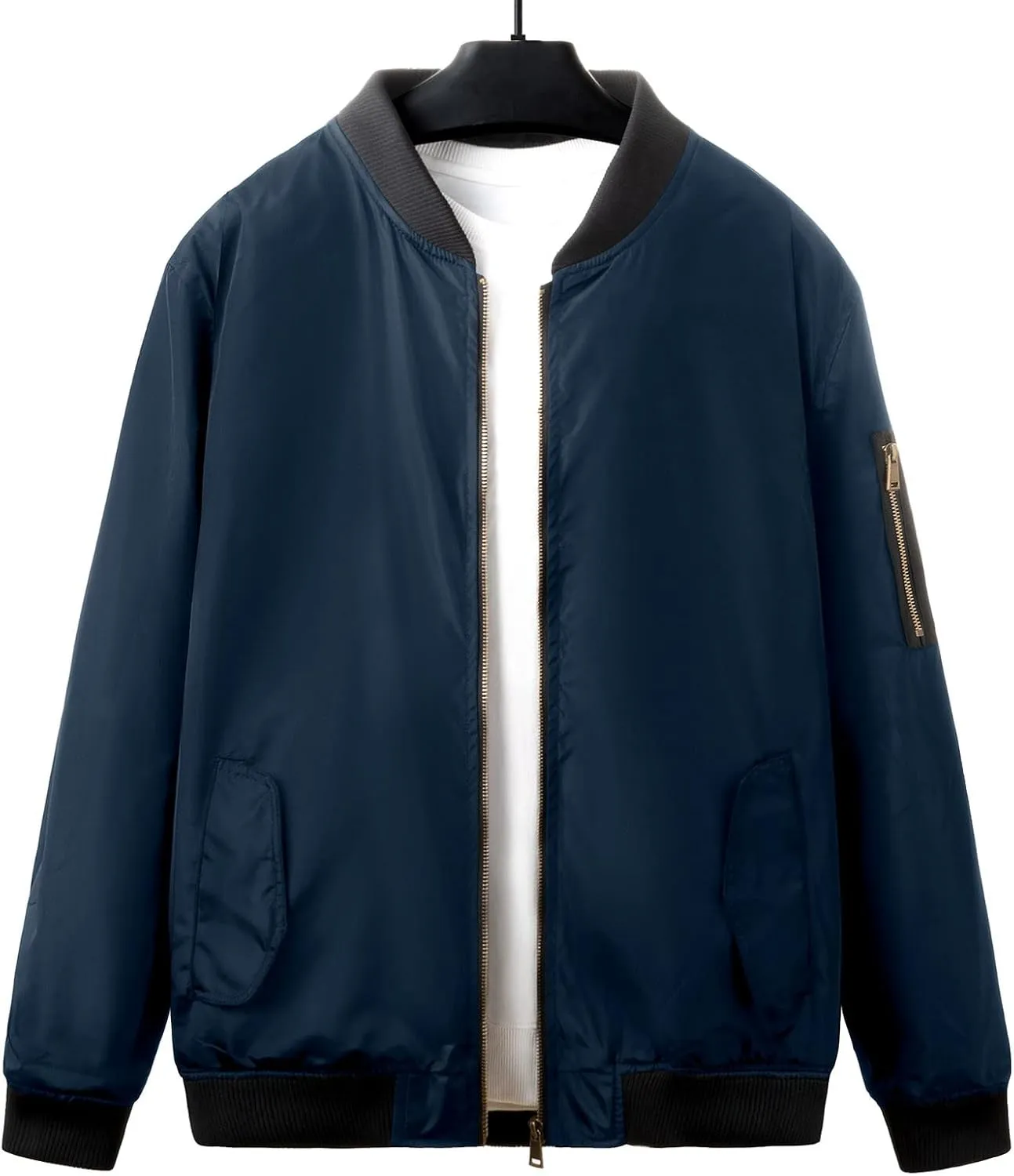 Jackets for Men, Men's Lightweight Bomber Jacket Outdoor Windproof Windbreaker Varsity Jacket Softshell Coat Outwear