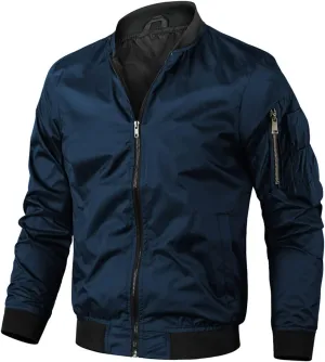 Jackets for Men, Men's Lightweight Bomber Jacket Outdoor Windproof Windbreaker Varsity Jacket Softshell Coat Outwear