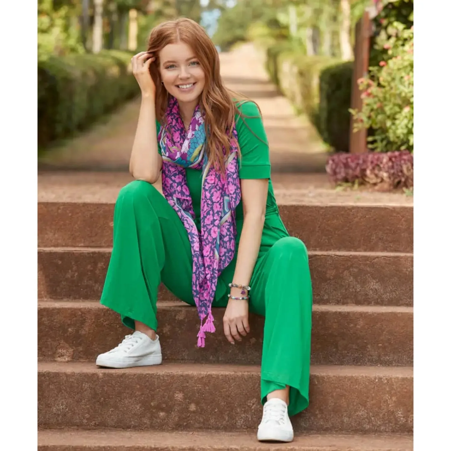 Joe Browns 12 Green Polly Jersey Jumpsuit