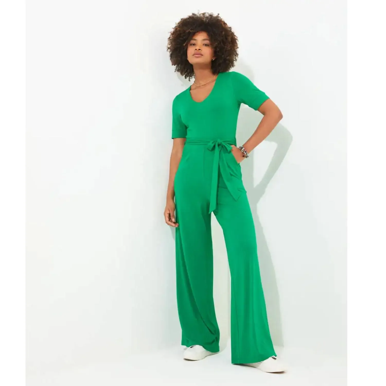Joe Browns 12 Green Polly Jersey Jumpsuit