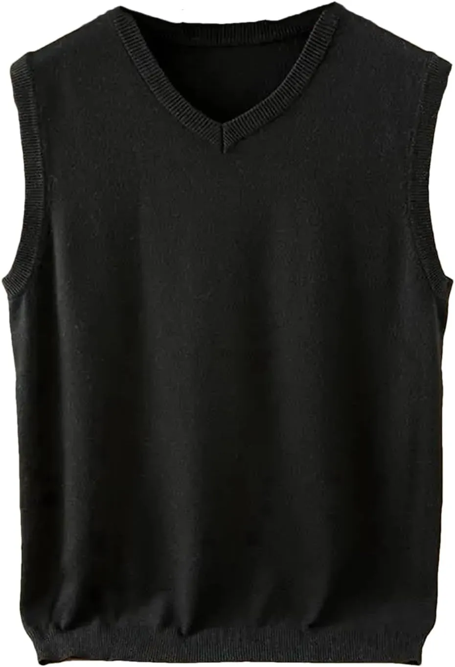 Men's Cashmere Knitted Vest Casual V-Neck Sleeveless Sweaters Jumper Tops