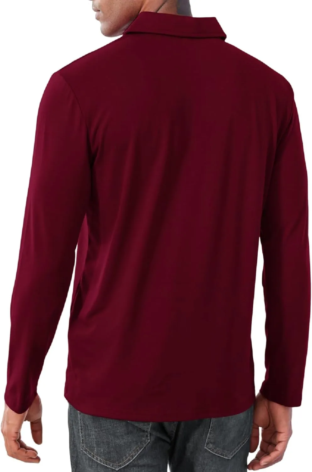 Mens Fashion Polo Shirts Casual Long Sleeve Classic Polo T-Shirts Thermal Golf Shirts Slim Fit Tops