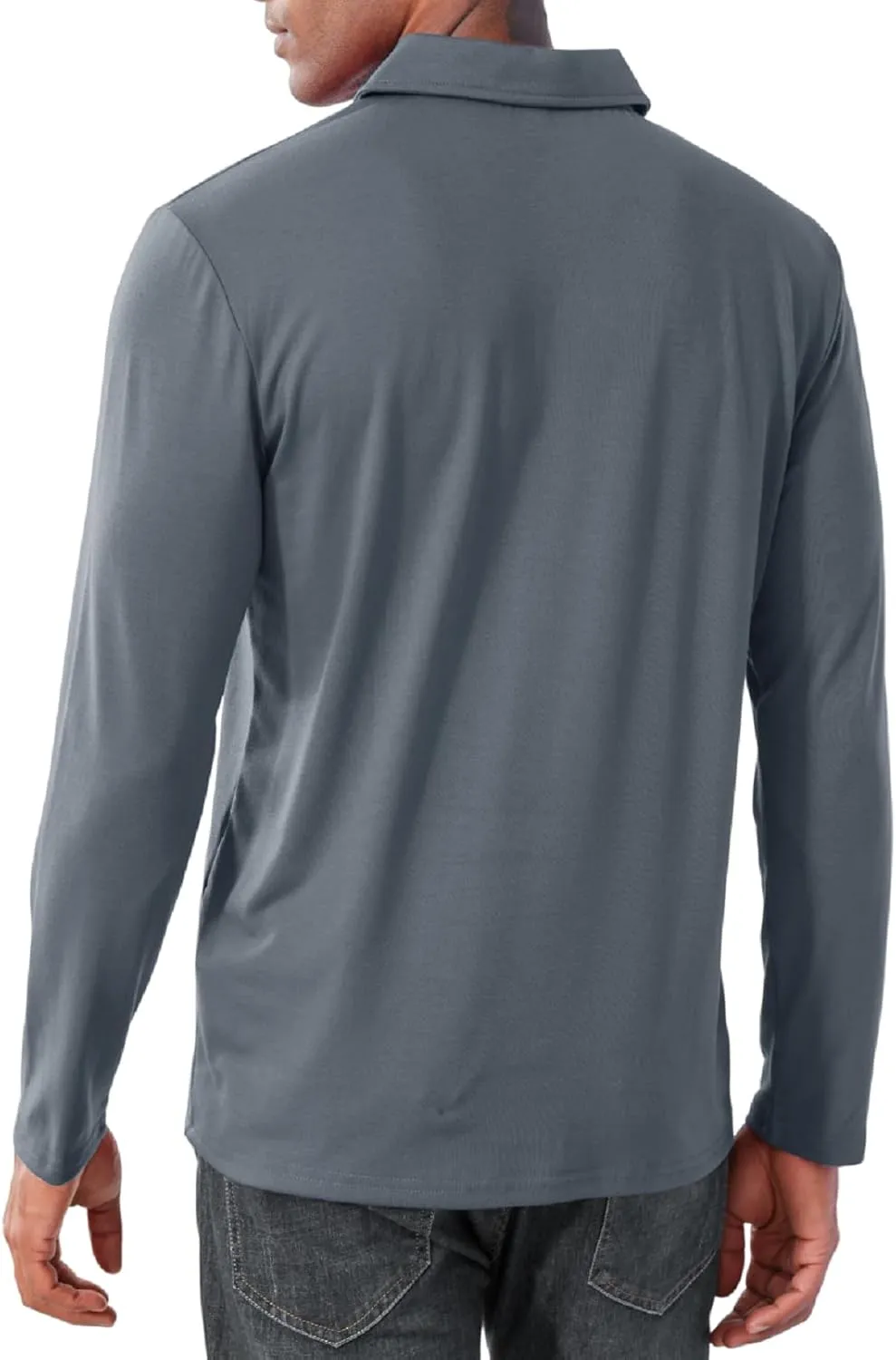 Mens Fashion Polo Shirts Casual Long Sleeve Classic Polo T-Shirts Thermal Golf Shirts Slim Fit Tops