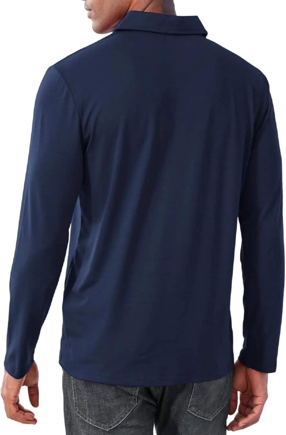 Mens Fashion Polo Shirts Casual Long Sleeve Classic Polo T-Shirts Thermal Golf Shirts Slim Fit Tops