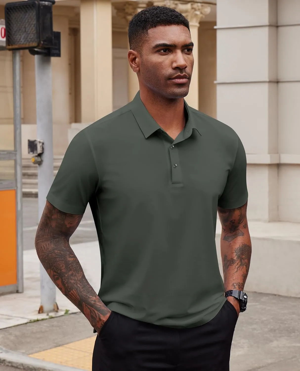 Mens Polo Shirts Short Sleeve Stretch Golf Polo Shirts Dry Fit Polo T Shirts for Men Golf Shirts Tennis Polo