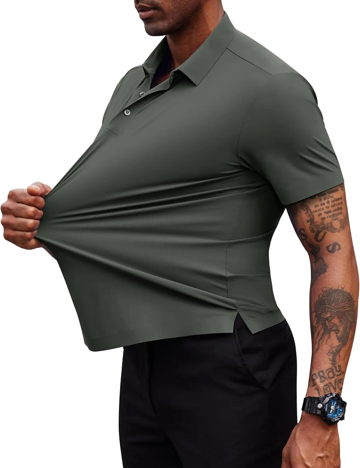 Mens Polo Shirts Short Sleeve Stretch Golf Polo Shirts Dry Fit Polo T Shirts for Men Golf Shirts Tennis Polo