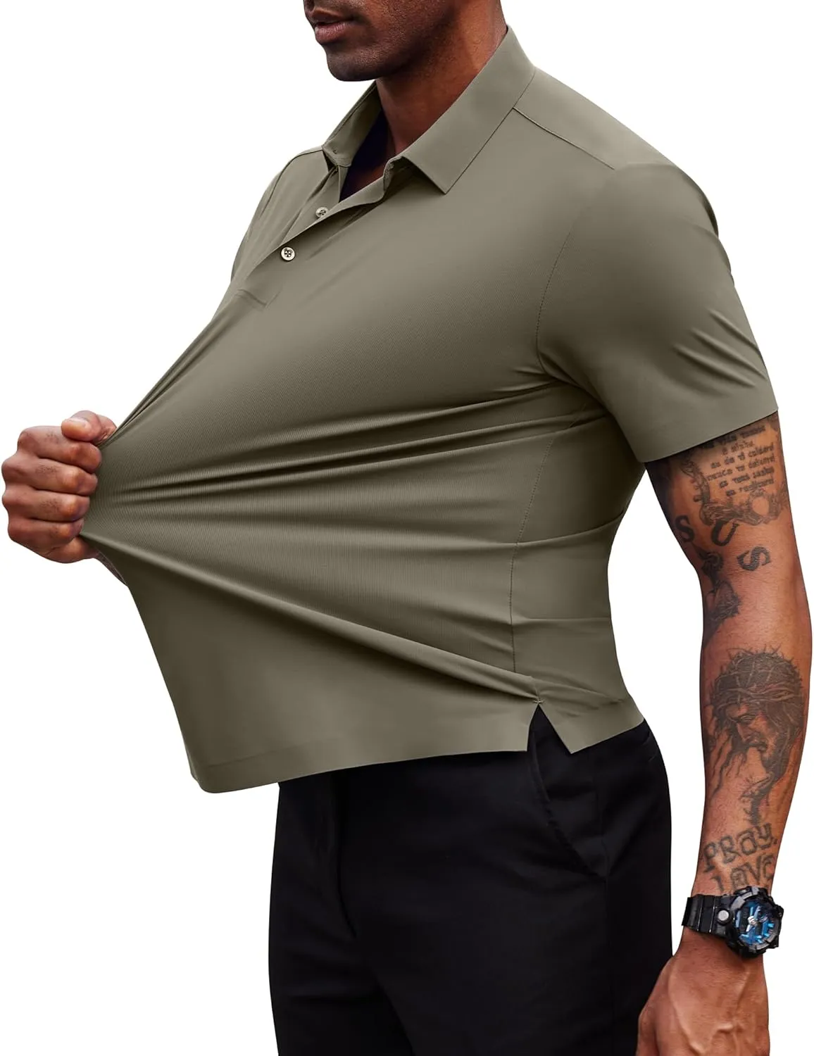 Mens Polo Shirts Short Sleeve Stretch Golf Polo Shirts Dry Fit Polo T Shirts for Men Golf Shirts Tennis Polo