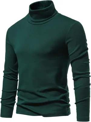 Men's Thermal Compression Underwear Shirts Fleece Premium Mock Turtleneck Undershirts Slim Fit Base Layer Pullover