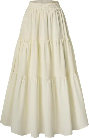 Scarlet Darkness Maxi Long Skirts for Women Summer Flowy Renaissance Skirt with Pockets