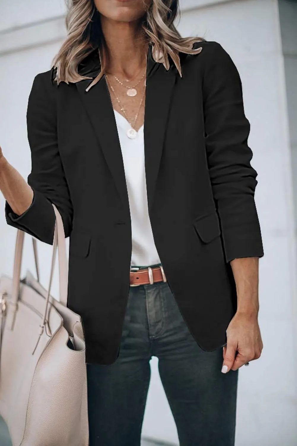 Women Blazers for Work Casual Open Front Long Sleeve Work Office Suit Jackets Lightweight Formal Business Blazer Coat