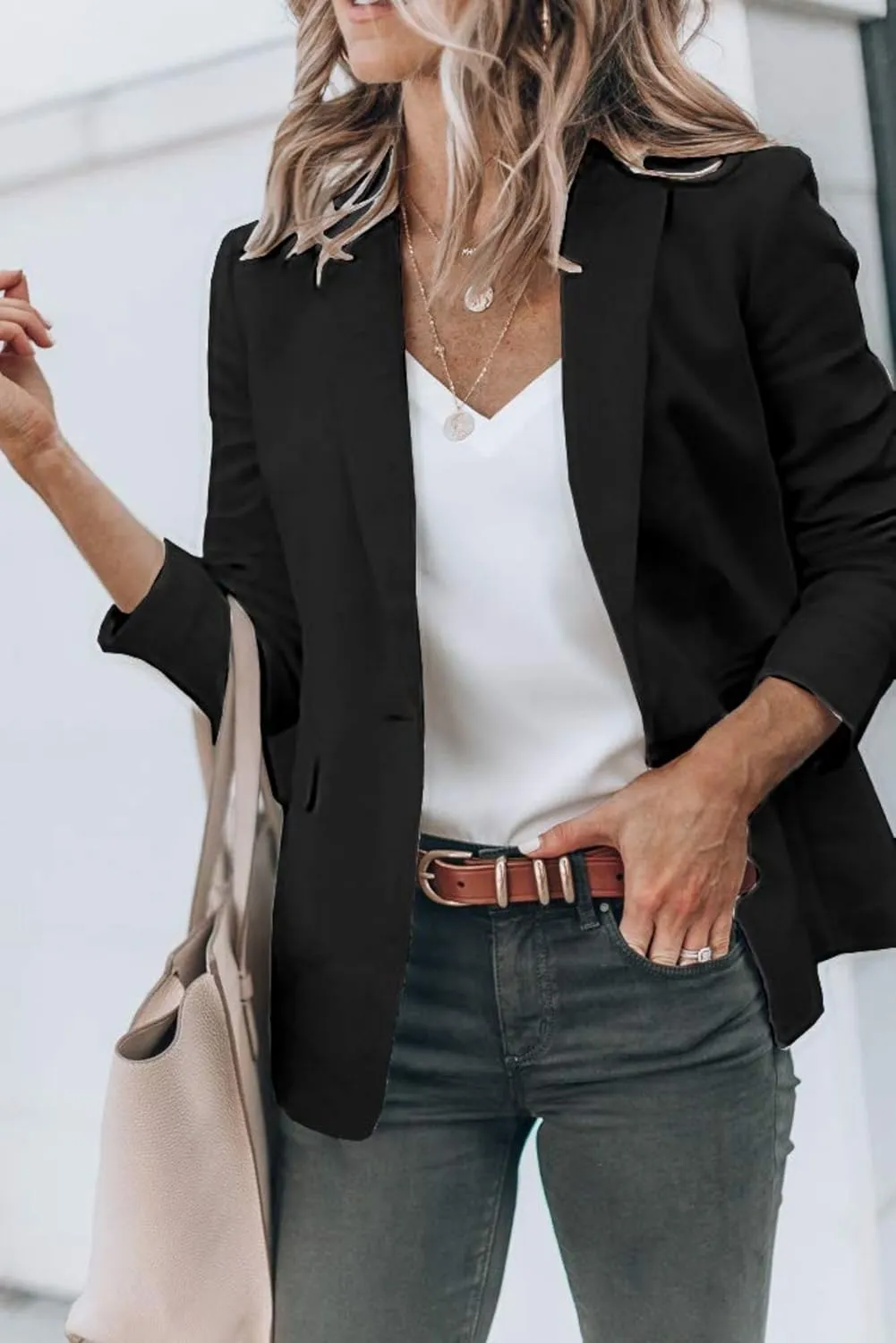 Women Blazers for Work Casual Open Front Long Sleeve Work Office Suit Jackets Lightweight Formal Business Blazer Coat