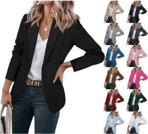 Women Blazers for Work Casual Open Front Long Sleeve Work Office Suit Jackets Lightweight Formal Business Blazer Coat