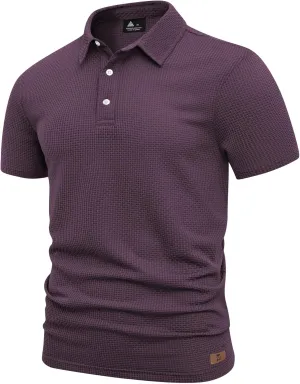 ZITY Mens Polo Shirts Short Sleeve Athletic Golf Polos Moisture Wicking Casual Polo Shirts for Men Jacquard Collared T Shirts